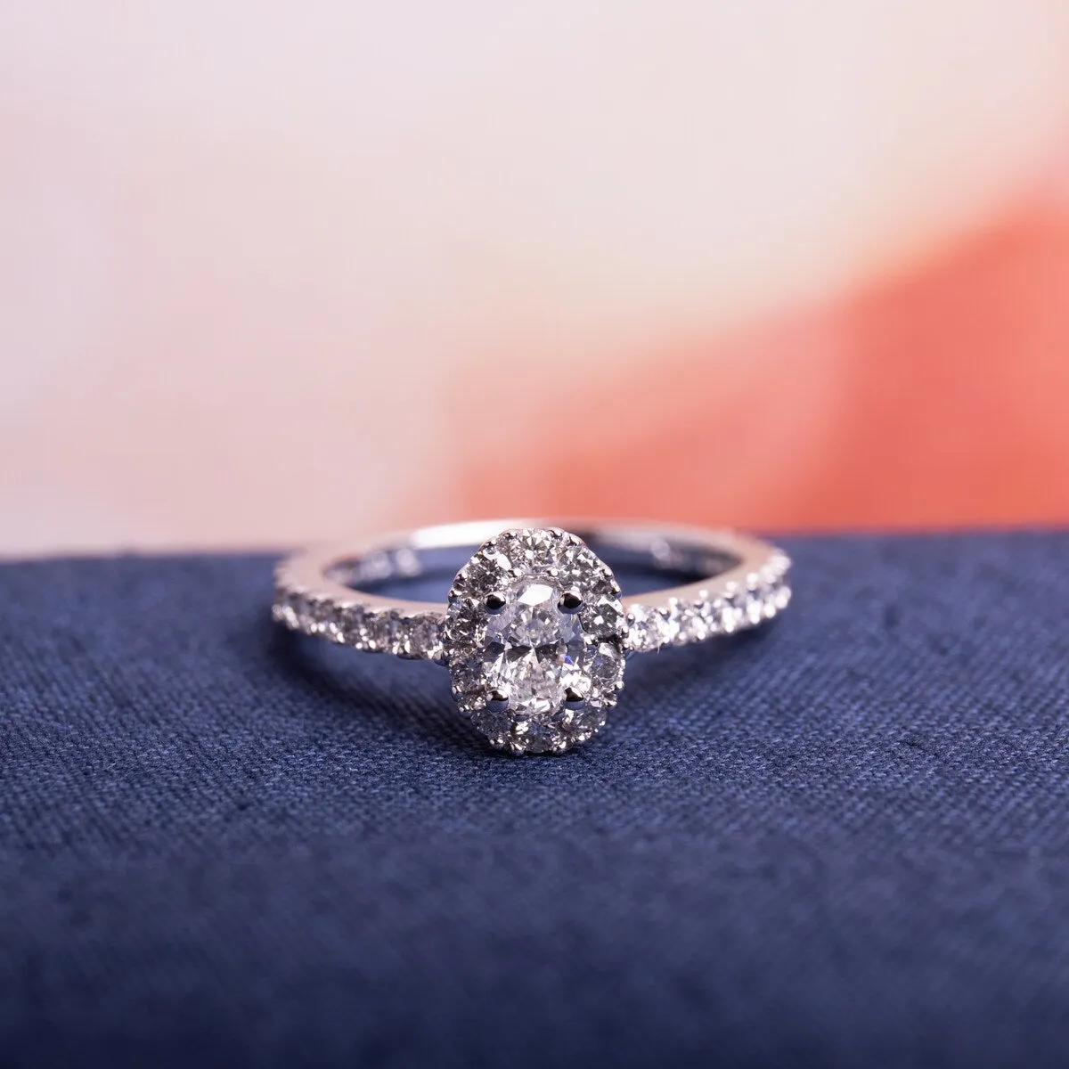 Miadora 14k White Gold 1ct TDW Certified Oval Halo Diamond Engagement Ring (IGL) sold by Zulily