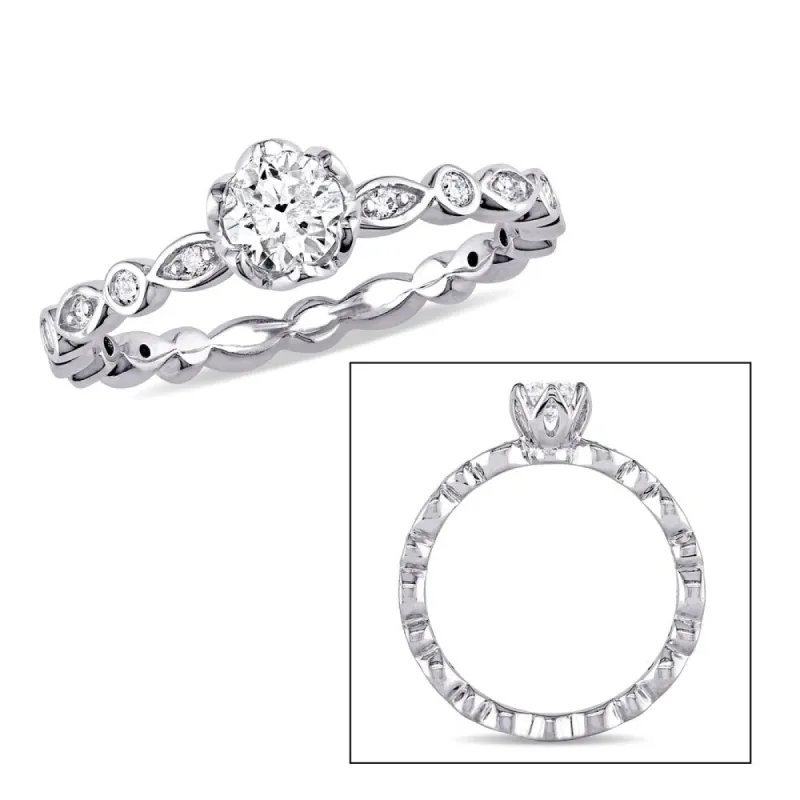 Miadora Signature Collection 14k White Gold 1/2ct TDW Diamond Halo Infinity Engagement Ring sold by Zulily