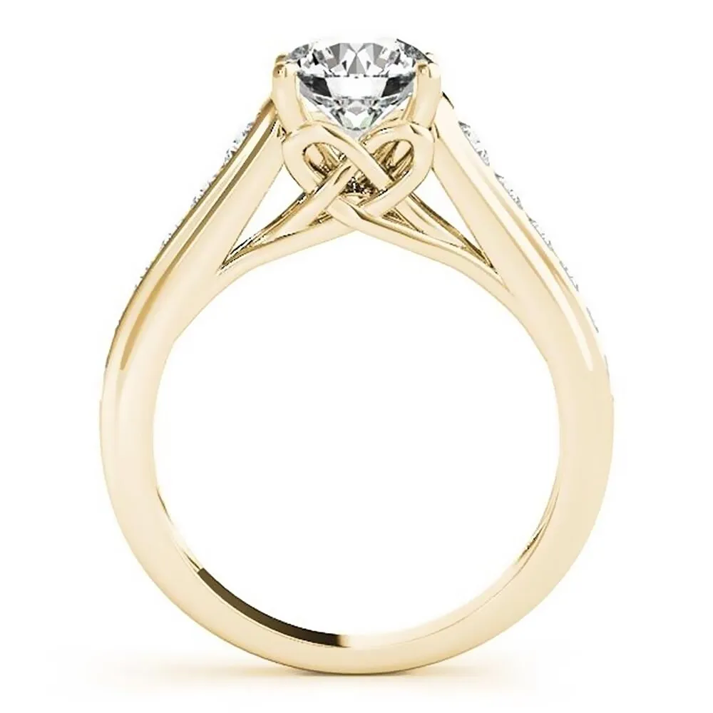 Auriya 14k Gold Modern 3ct Moissanite and Diamond Engagement Ring 3/8ctw sold by Zulily product image thumbnail 5