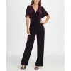 DKNY Women's Zippered Bell Sleeve V Neck Wide Leg Party Jumpsuit Purple Size 10 sold by Zulily