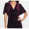 DKNY Women's Zippered Bell Sleeve V Neck Wide Leg Party Jumpsuit Purple Size 10 sold by Zulily
