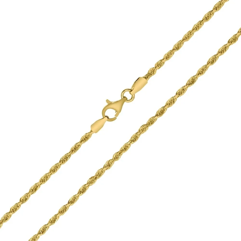 14K Yellow Gold 2.25mm Classic Diamond Cut Twisted Rope Chain with Lobster Clasp - 22 Inch sold by Zulily