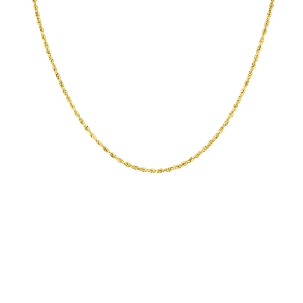14K Yellow Gold 2.25mm Classic Diamond Cut Twisted Rope Chain with Lobster Clasp - 22 Inch sold by Zulily product image thumbnail 2