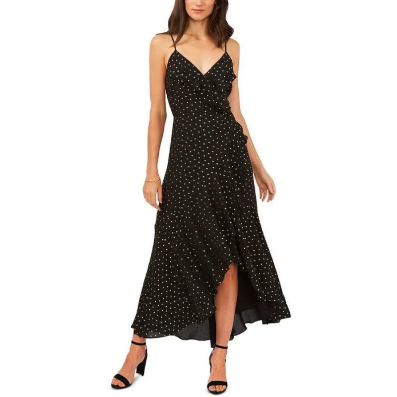 MSK Women's Printed Ruffled Maxi Dress Black Size Petite X-Large - Petite XL sold by Zulily