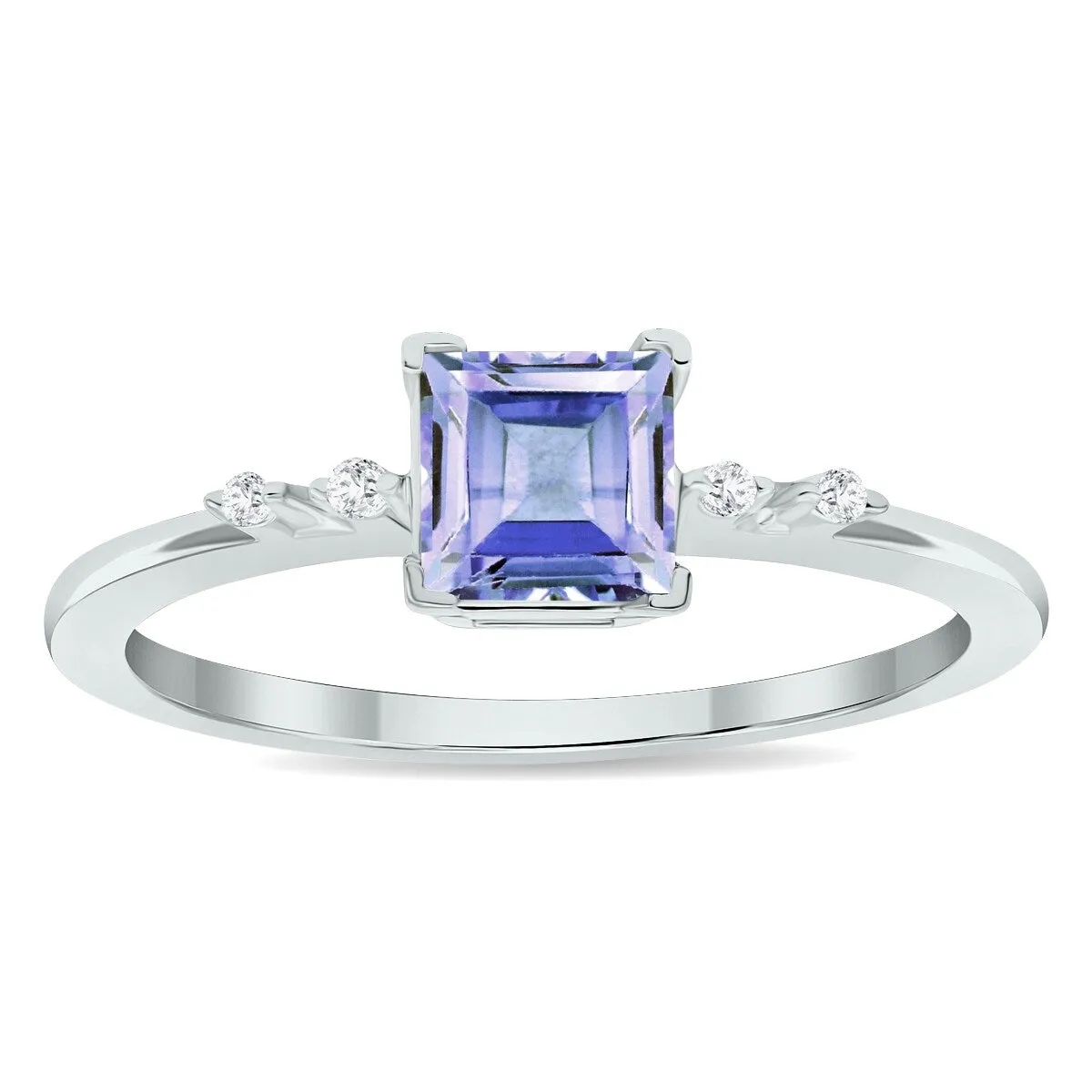 Women's Tanzanite and Diamond Sparkle Ring in 10K White Gold sold by Zulily
