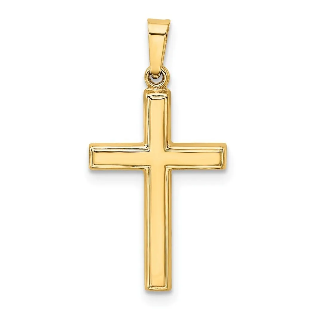 Curata 14k Yellow Gold 18" Diamond-Cut Hollow Cross Pendant - 20x13mm sold by Zulily product image thumbnail 3