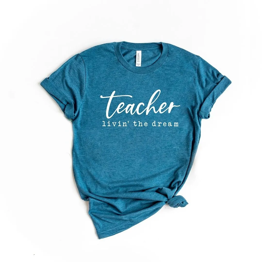 Teacher Livin' The Dream Short Sleeve Tee sold by Zulily product image thumbnail 2
