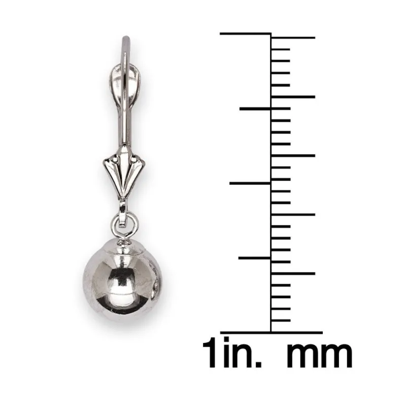 Curata 14k Yellow or White Gold 6 mm Ball Drop Lever Back Dangle Earrings sold by Zulily