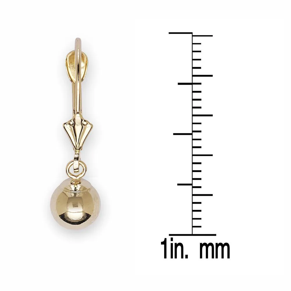 Curata 14k Yellow or White Gold 6 mm Ball Drop Lever Back Dangle Earrings sold by Zulily product image thumbnail 4