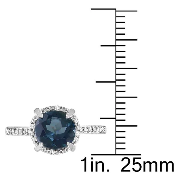 Miadora 10k White Gold 1 3/5ct TGW Blue Topaz and Diamond Halo Ring sold by Zulily product image thumbnail 4