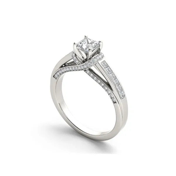 De Couer 14k White Gold 1ct TDW Princess-cut White Diamond Ring sold by Zulily product image thumbnail 3