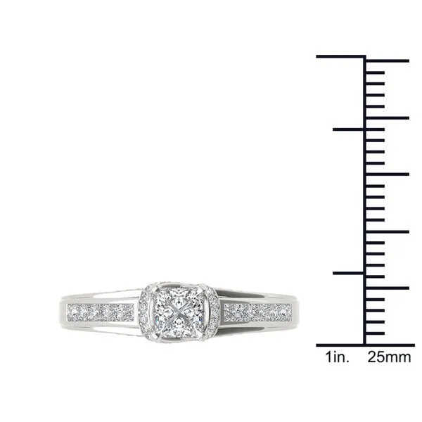 De Couer 14k White Gold 1ct TDW Princess-cut White Diamond Ring sold by Zulily product image thumbnail 4