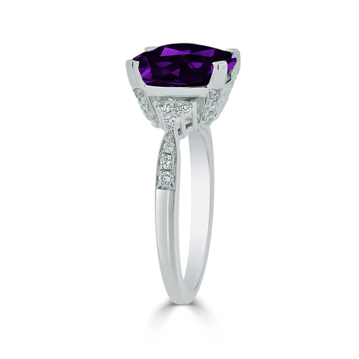 Auriya 3 1/8ct Fancy Cushion Purple Amethyst and Diamond Engagement Ring 1/4ctw 14k Gold sold by Zulily product image thumbnail 4