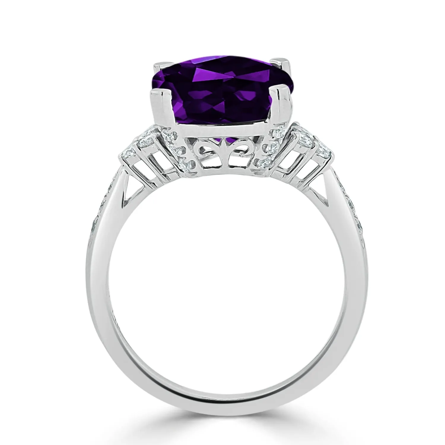 Auriya 3 1/8ct Fancy Cushion Purple Amethyst and Diamond Engagement Ring 1/4ctw 14k Gold sold by Zulily product image thumbnail 5