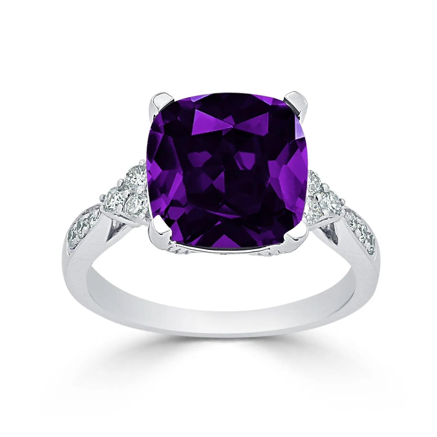 Auriya 3 1/8ct Fancy Cushion Purple Amethyst and Diamond Engagement Ring 1/4ctw 14k Gold sold by Zulily product image thumbnail 3