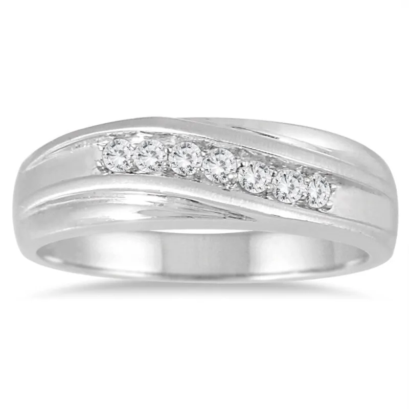 1/4 Carat TW Diamond Men's Ring in 10K White Gold sold by Zulily