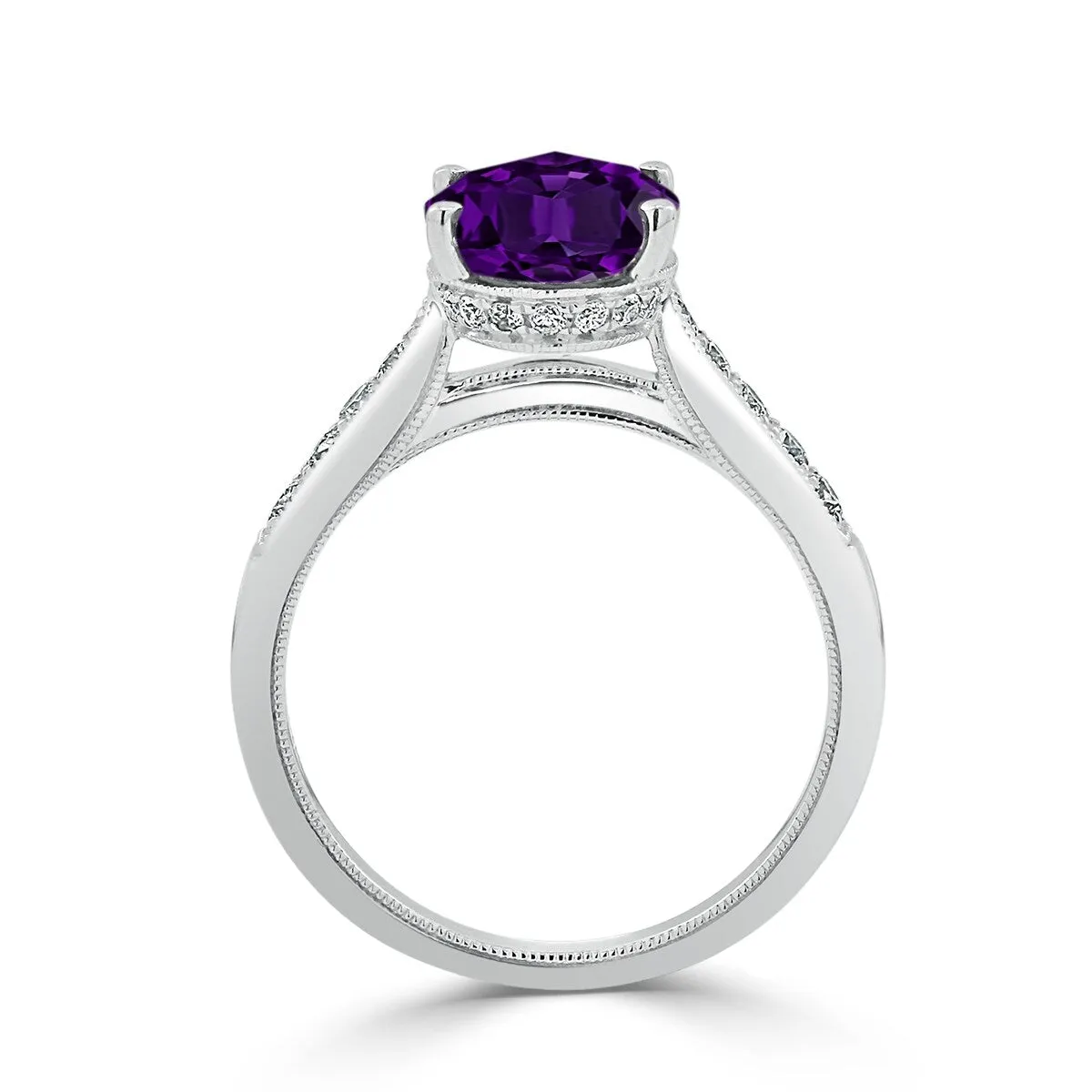 Auriya 1 3/4ct Fancy Oval Purple Amethyst and Diamond Engagement Ring 1/4ctw 14k Gold sold by Zulily product image thumbnail 4