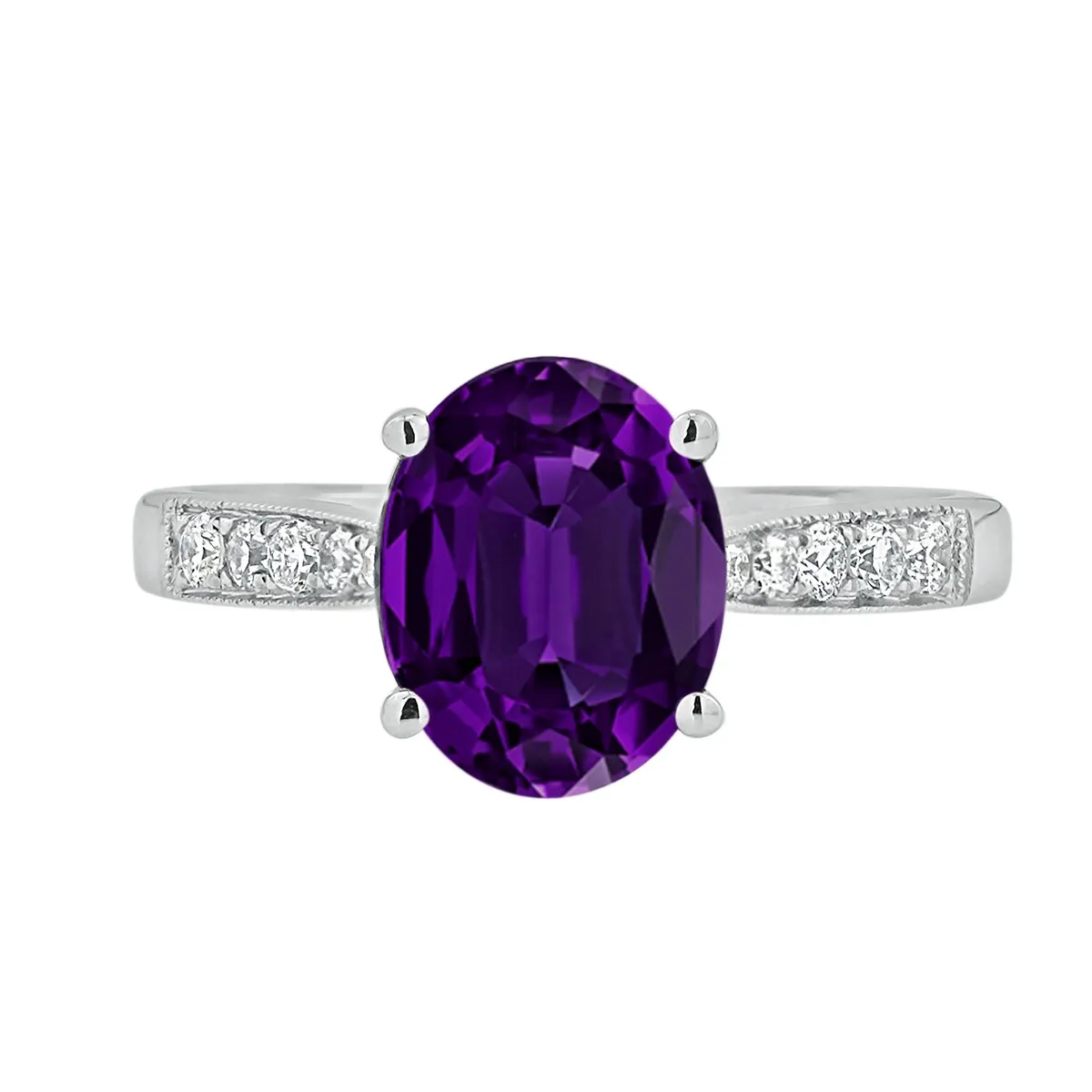 Auriya 1 3/4ct Fancy Oval Purple Amethyst and Diamond Engagement Ring 1/4ctw 14k Gold sold by Zulily