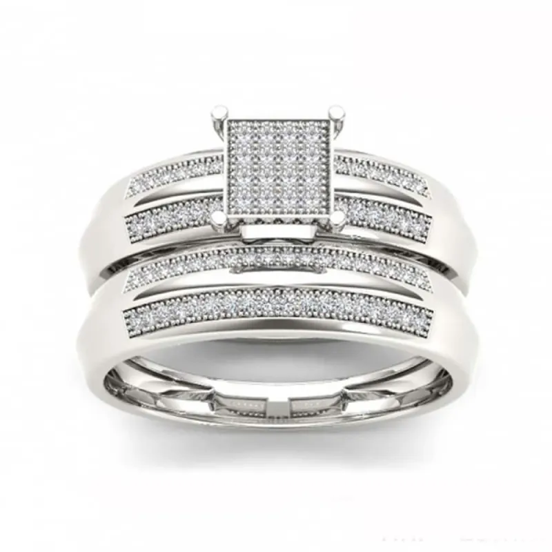De Couer S925 Sterling Silver 1/5 ct TDW Diamond Cluster Bridal Ring - White sold by Zulily