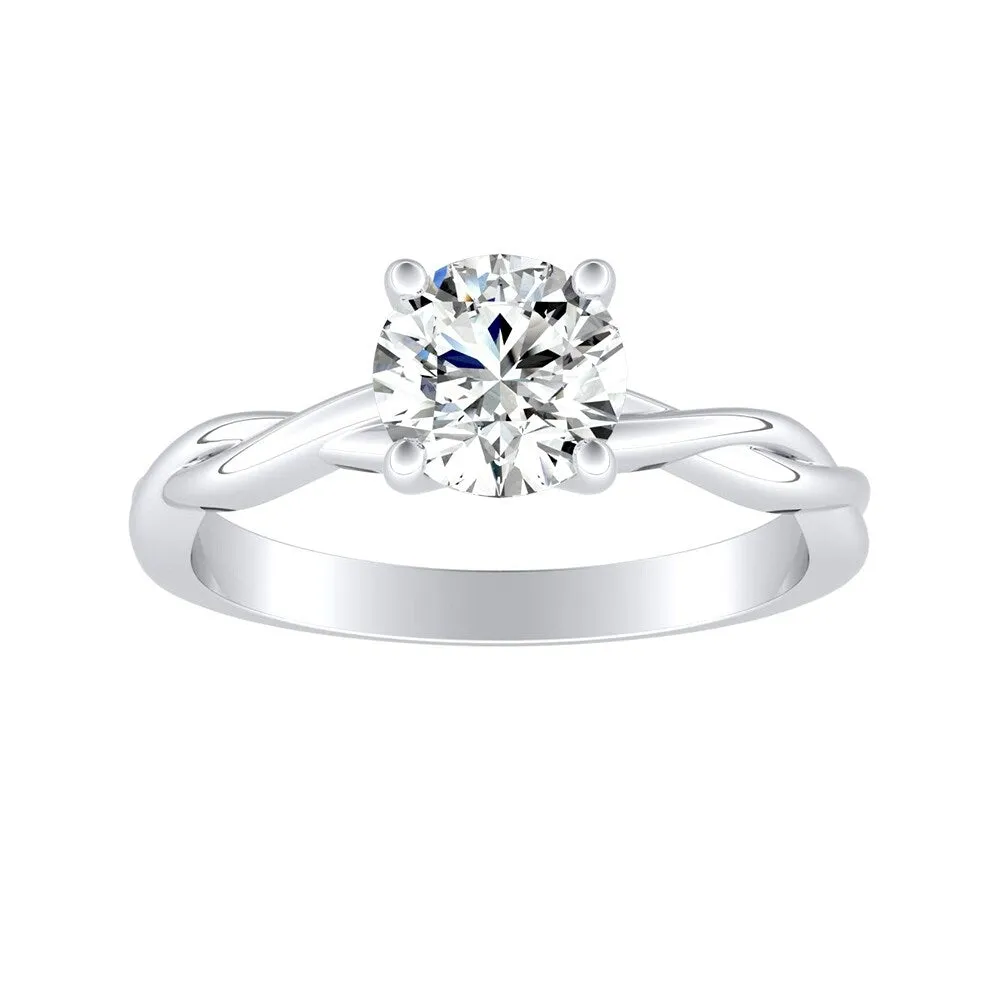 Auriya 14k Gold Twisted 2ctw Round Solitaire Moissanite Engagement Ring sold by Zulily product image thumbnail 3
