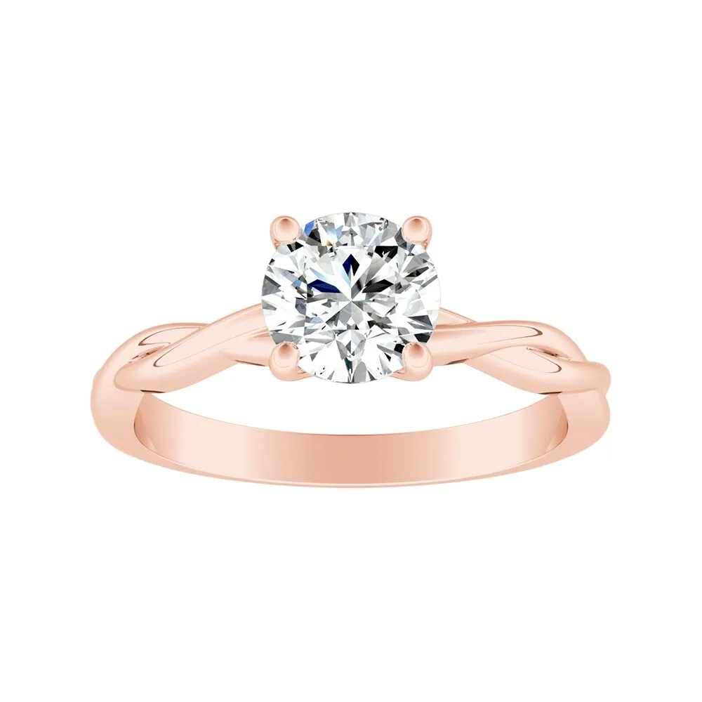 Auriya 14k Gold Twisted 2ctw Round Solitaire Moissanite Engagement Ring sold by Zulily product image thumbnail 5