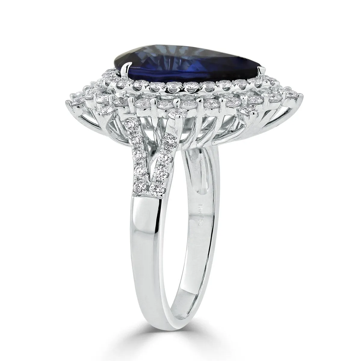 Auriya 18k Gold 6 1/4ct Pear-cut Sapphire Halo Diamond Engagement Ring 1 1/4ct TDW sold by Zulily product image thumbnail 4