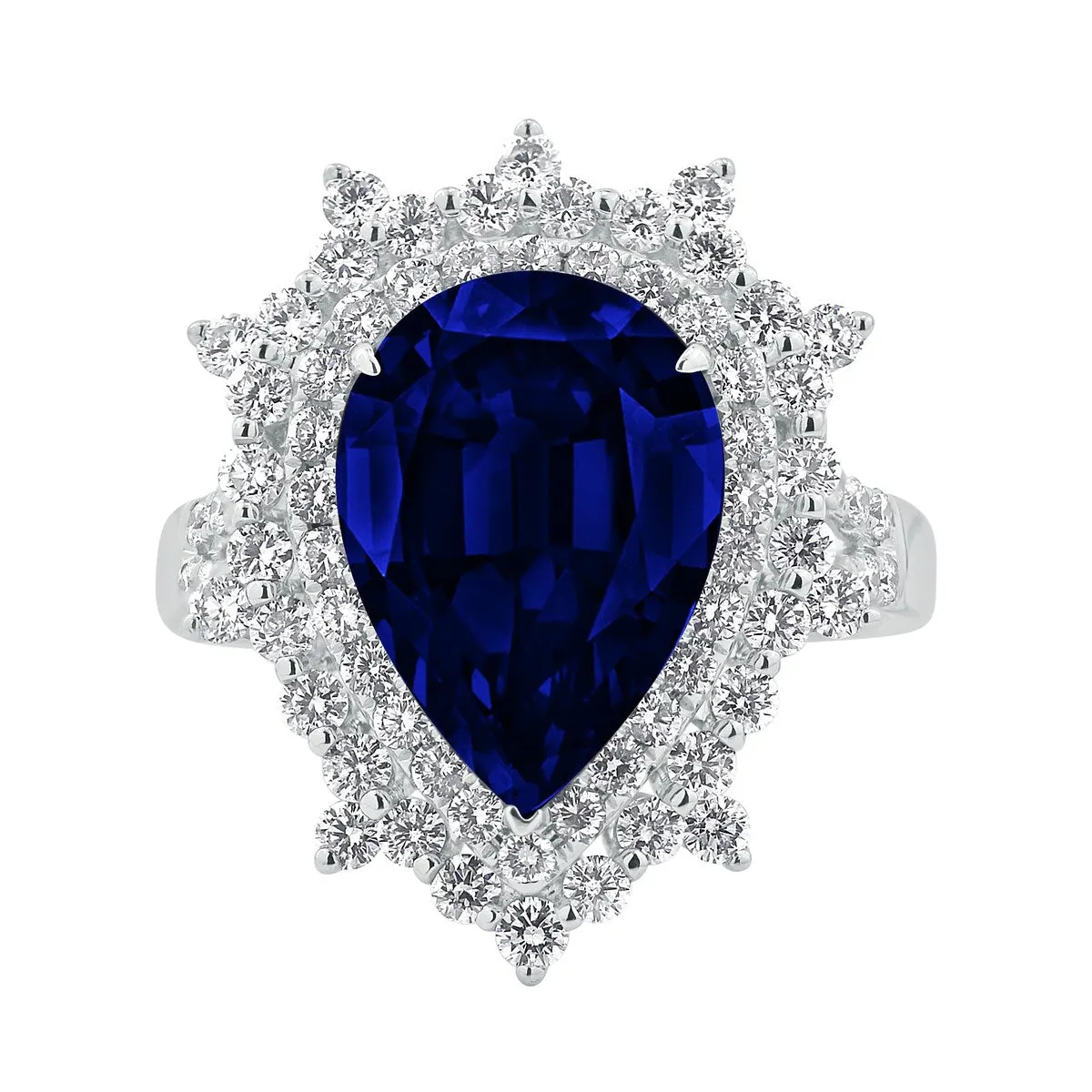 Auriya 18k Gold 6 1/4ct Pear-cut Sapphire Halo Diamond Engagement Ring 1 1/4ct TDW sold by Zulily product image thumbnail 2