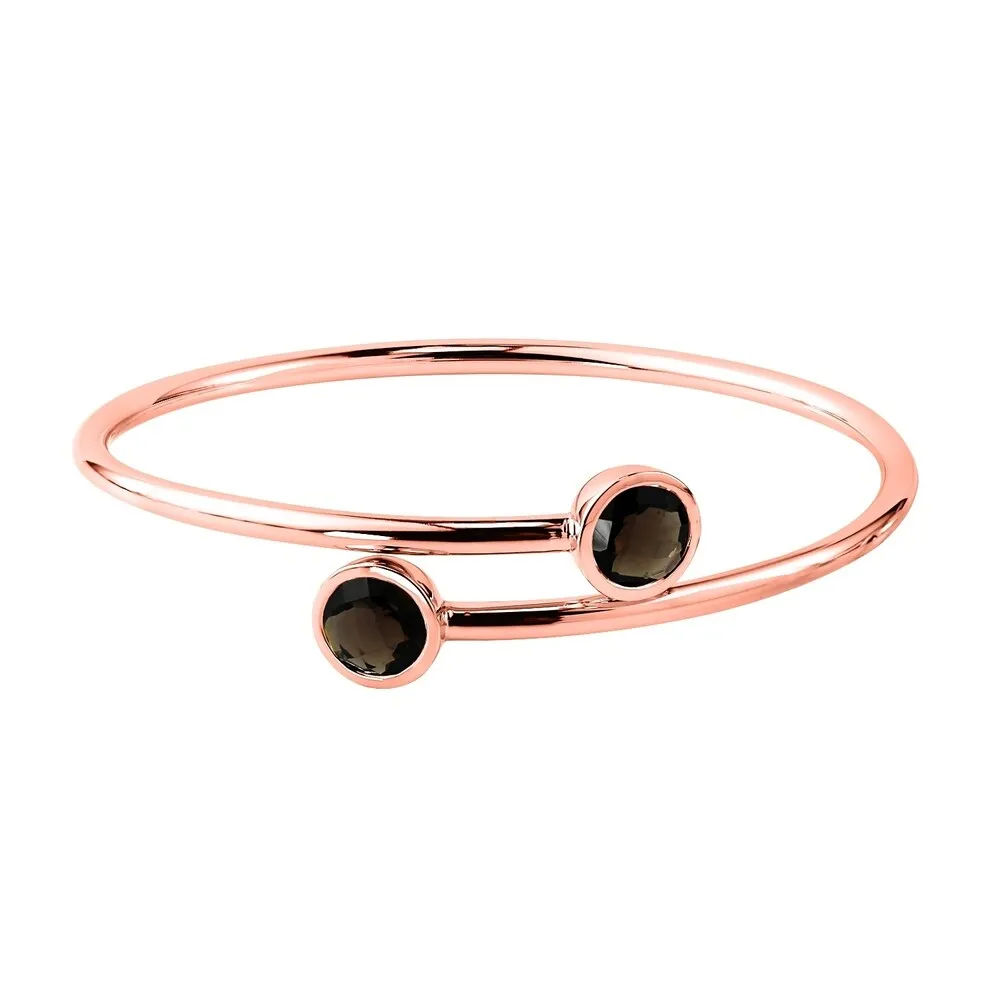 Auriya 3ct Smoky Quartz Bypass Bangle Bracelet Gold over Silver sold by Zulily product image thumbnail 3