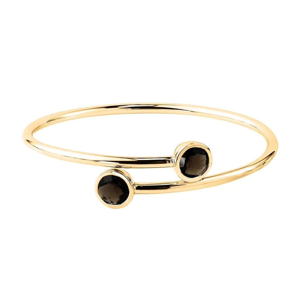 Auriya 3ct Smoky Quartz Bypass Bangle Bracelet Gold over Silver sold by Zulily product image thumbnail 2