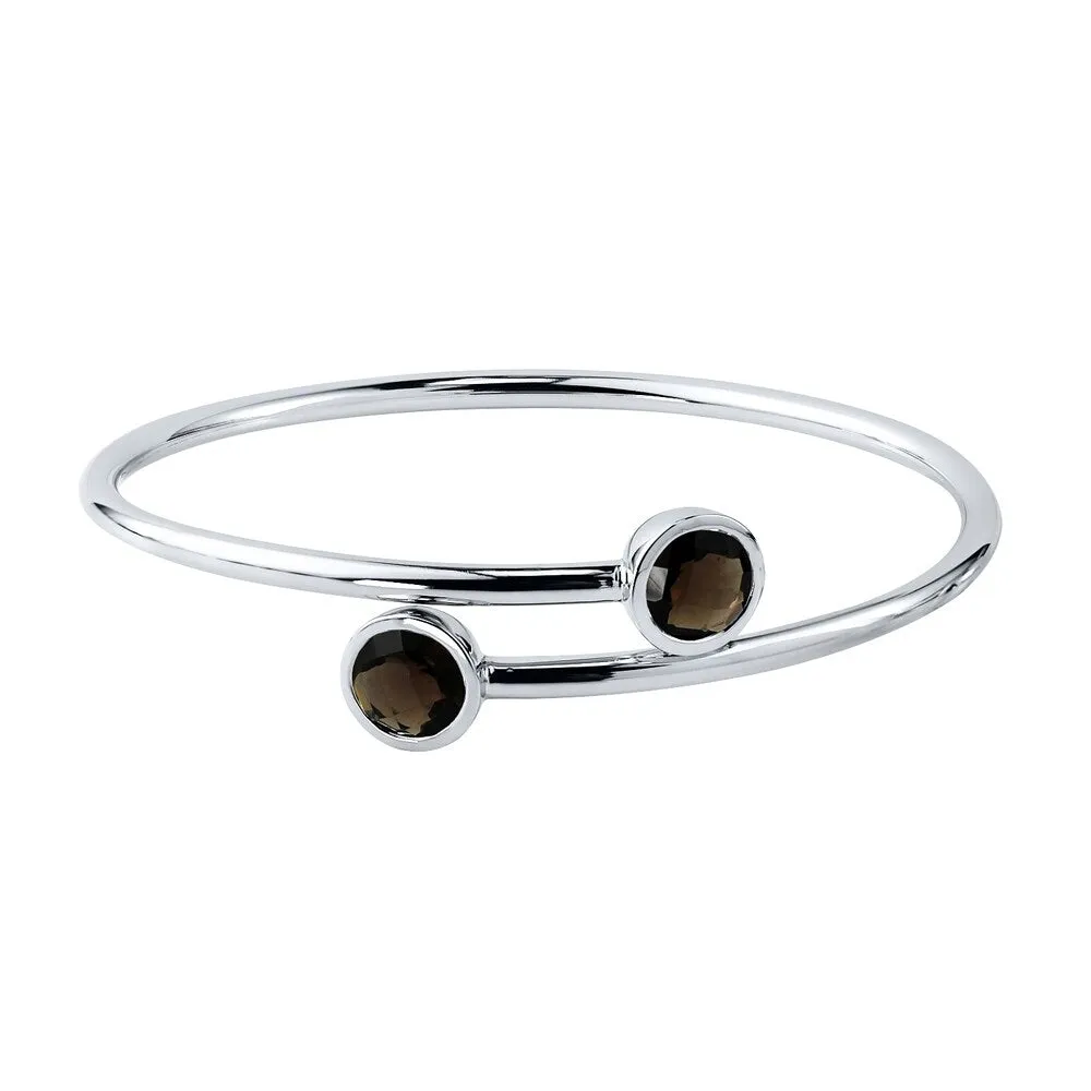 Auriya 3ct Smoky Quartz Bypass Bangle Bracelet Gold over Silver sold by Zulily