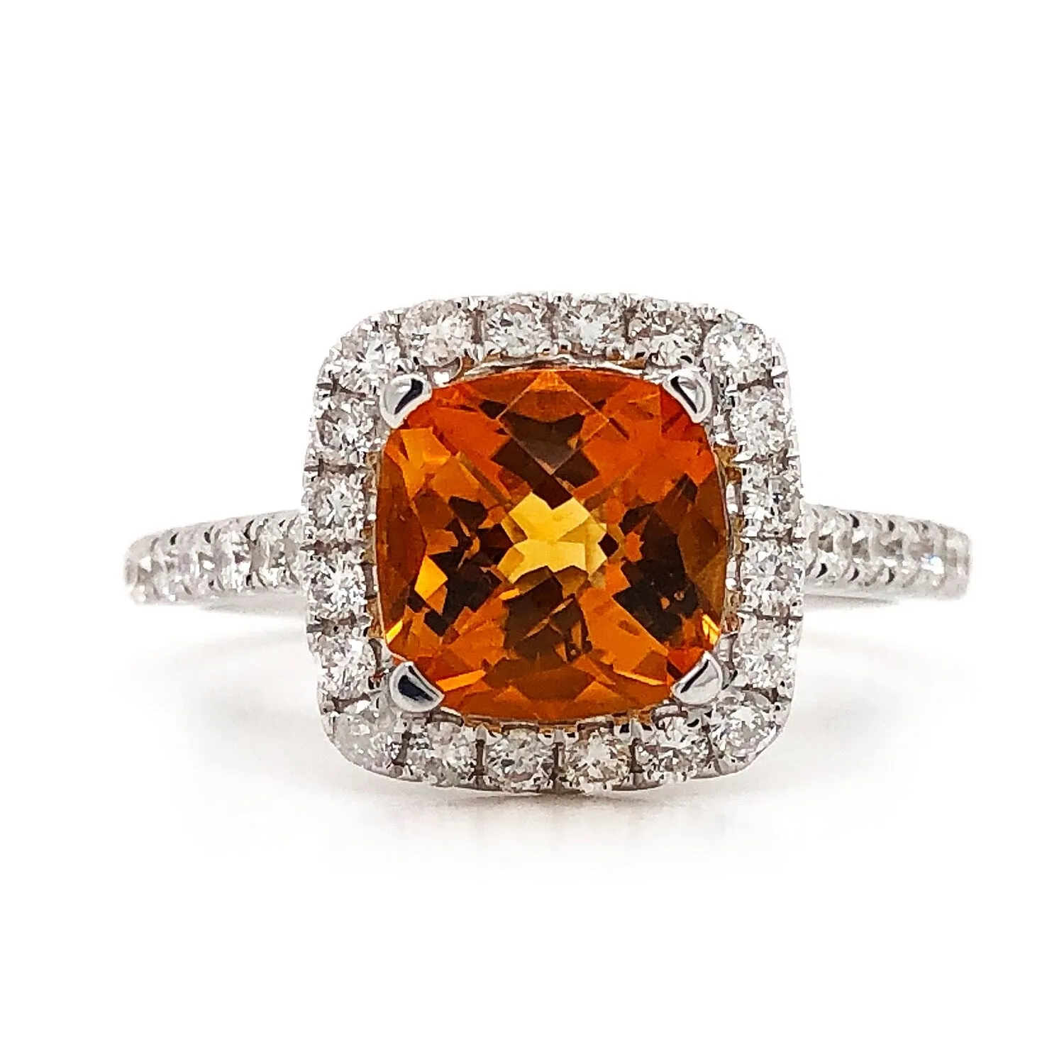 Auriya 1 1/4ct Cushion-cut Citrine and Halo Diamond Engagement Ring 1/2cttw 14k Gold sold by Zulily product image thumbnail 2