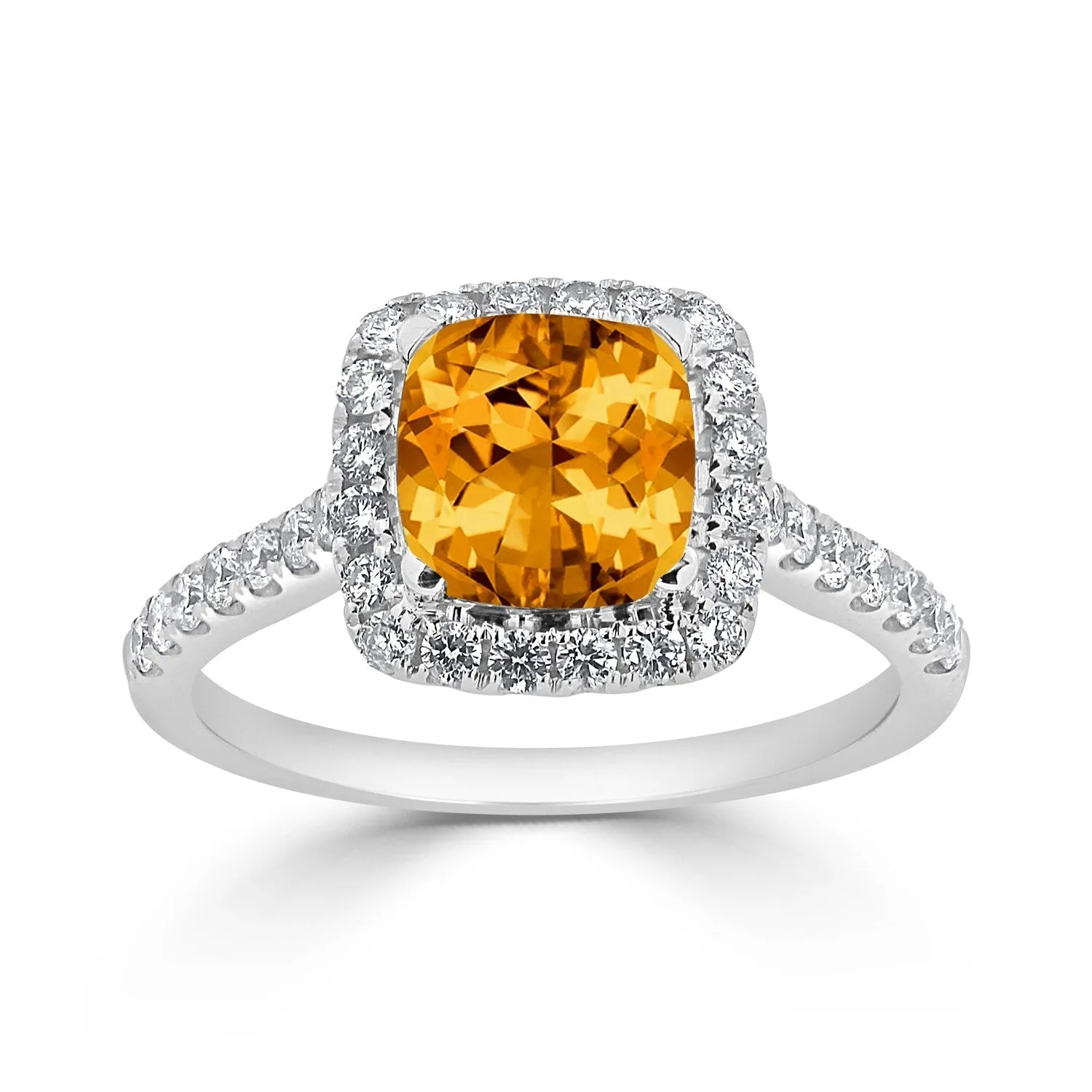 Auriya 1 1/4ct Cushion-cut Citrine and Halo Diamond Engagement Ring 1/2cttw 14k Gold sold by Zulily product image thumbnail 4
