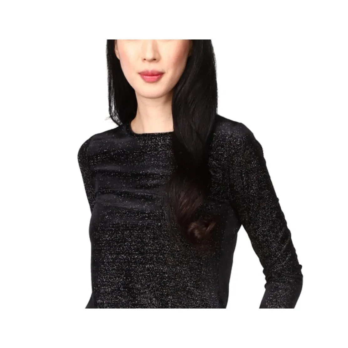 Michael Kors Women's Velvet Shimmer Long Sleeve Top Black Size Petite X-Large sold by Zulily product image thumbnail 2