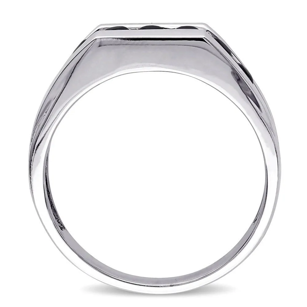 Miadora Sterling Silver Black Sapphire Men's Eternity Ring sold by Zulily product image thumbnail 5