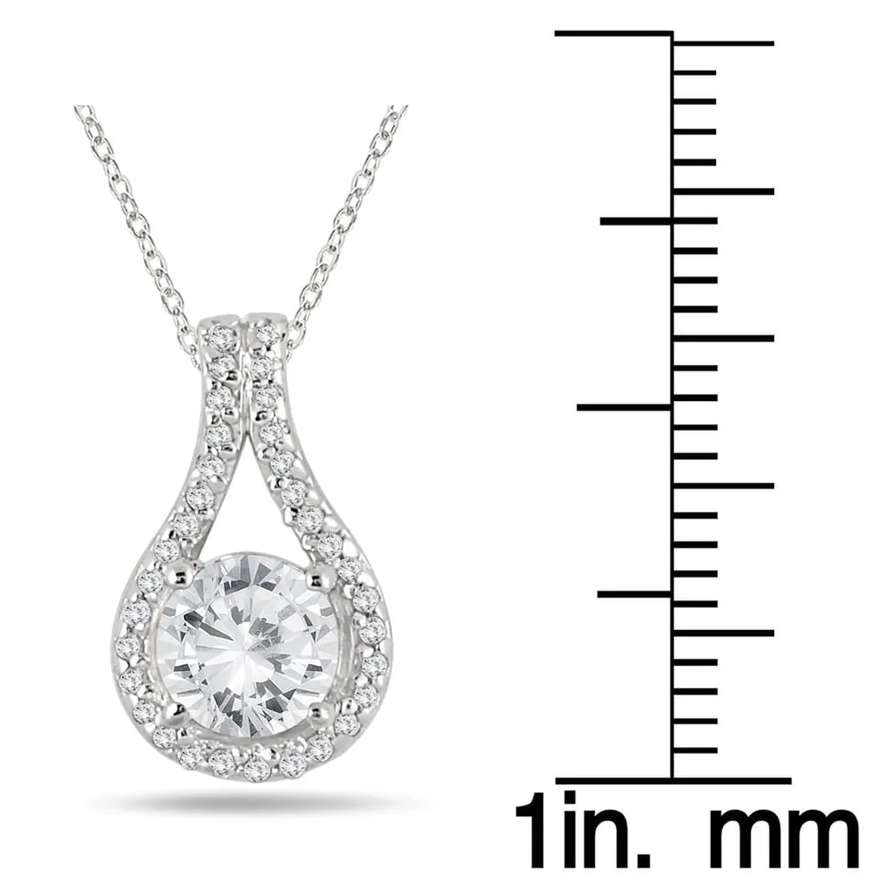 1 1/5 Carat TW Diamond Halo Loop Pendant in 10K White Gold sold by Zulily product image thumbnail 2