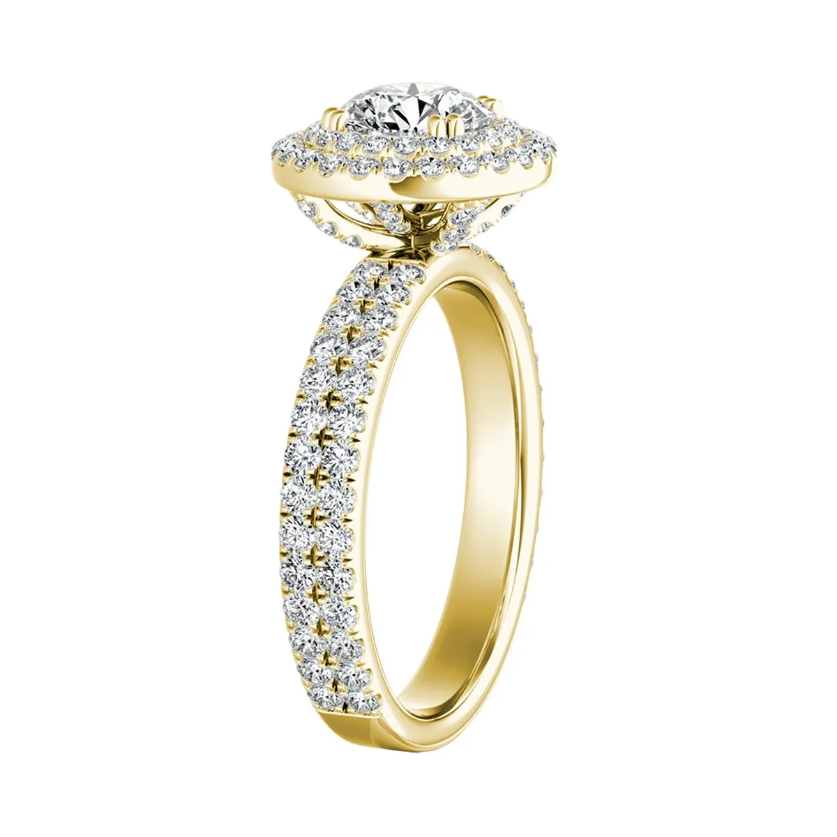 Auriya 14k Gold Double Halo Moissanite Engagement Ring 2 9/10ctw sold by Zulily product image thumbnail 3