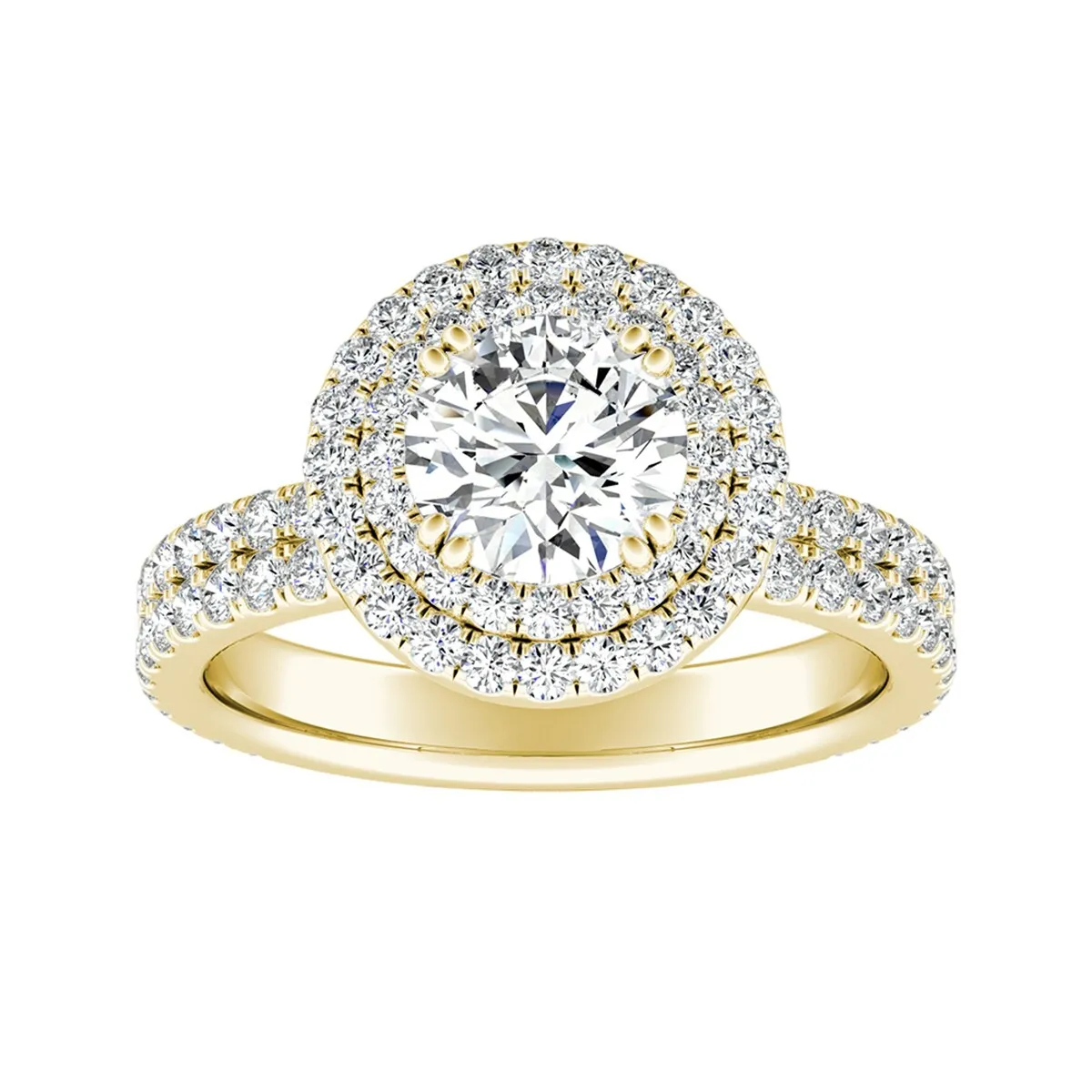 Auriya 14k Gold Double Halo Moissanite Engagement Ring 2 9/10ctw sold by Zulily product image thumbnail 2