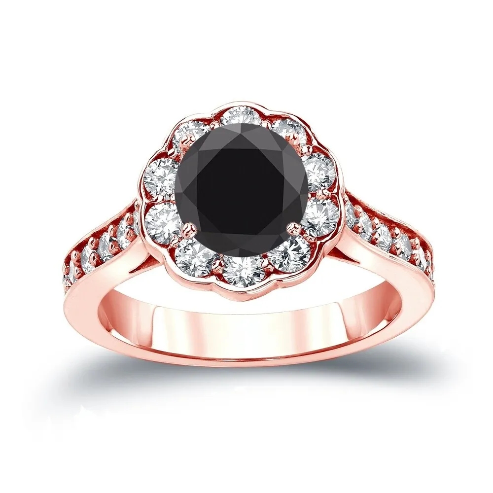 Auriya 14k Gold 1 3/4ctw Unique Halo Black Diamond Engagement Ring sold by Zulily product image thumbnail 3