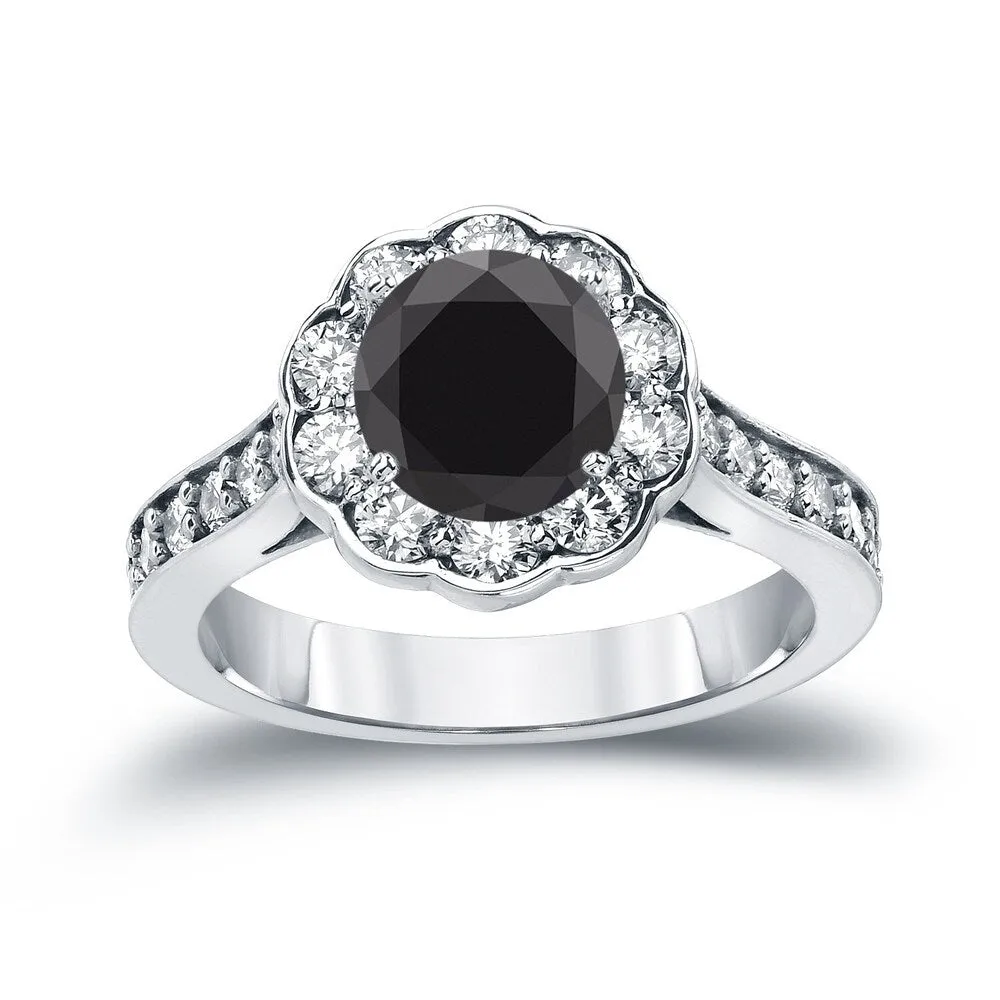 Auriya 14k Gold 1 3/4ctw Unique Halo Black Diamond Engagement Ring sold by Zulily product image thumbnail 4