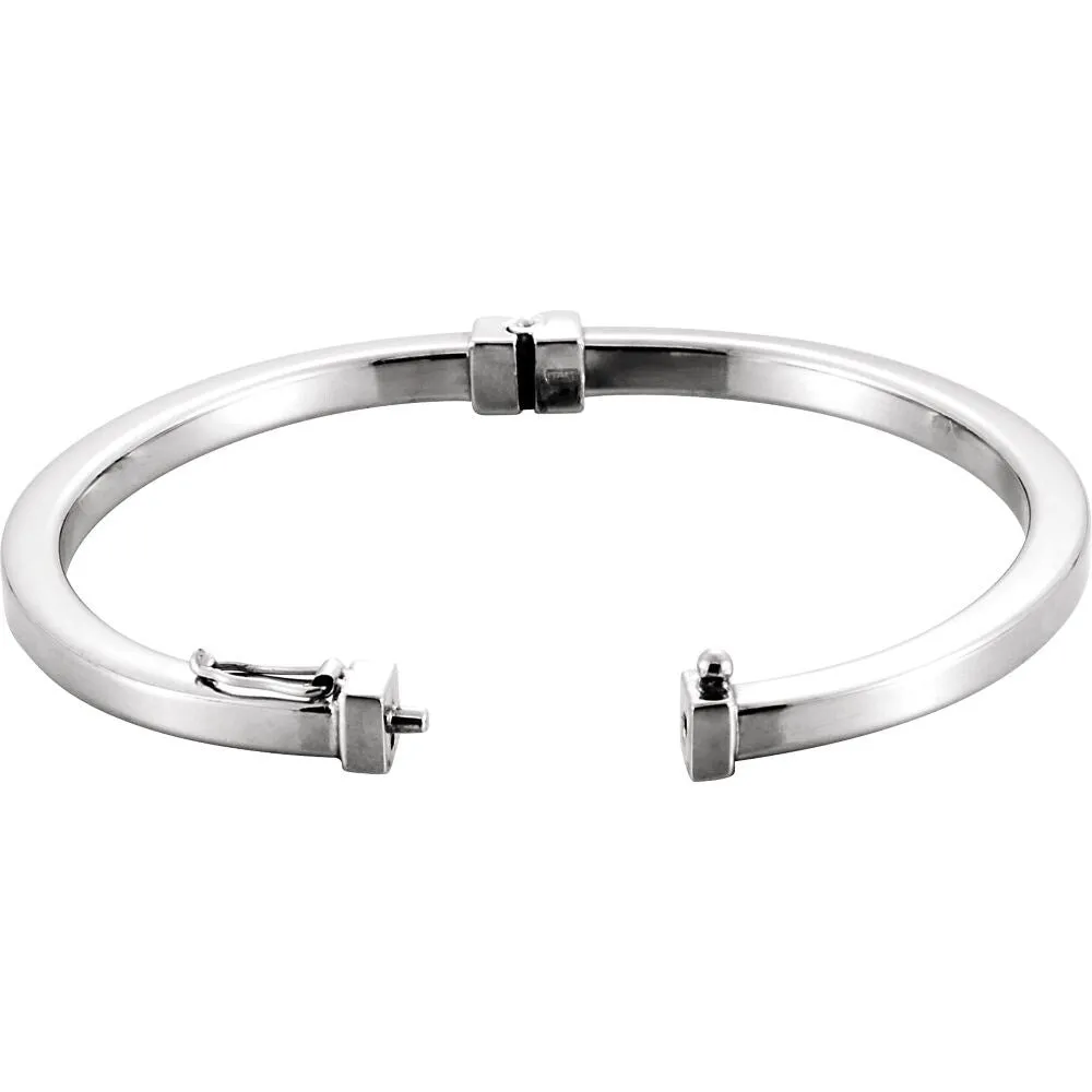 Curata 925 Sterling Silver 7" 4mm Polished Hinged Bangle Bracelet sold by Zulily product image thumbnail 2
