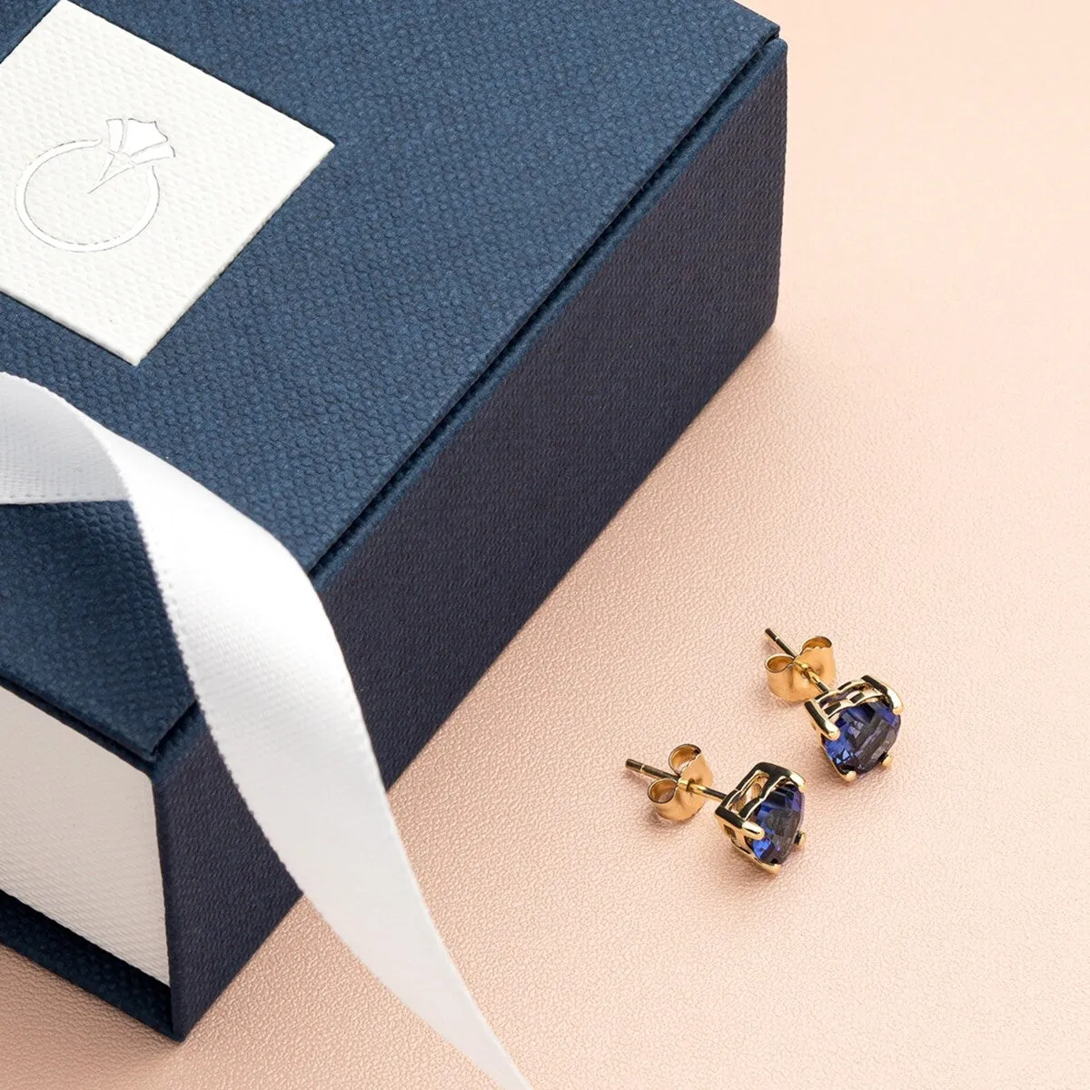 14k Yellow Gold Blue Sapphire Stud Earrings 2.3ct Heart Shape sold by Zulily product image thumbnail 4