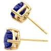 14k Yellow Gold Blue Sapphire Stud Earrings 2.3ct Heart Shape sold by Zulily