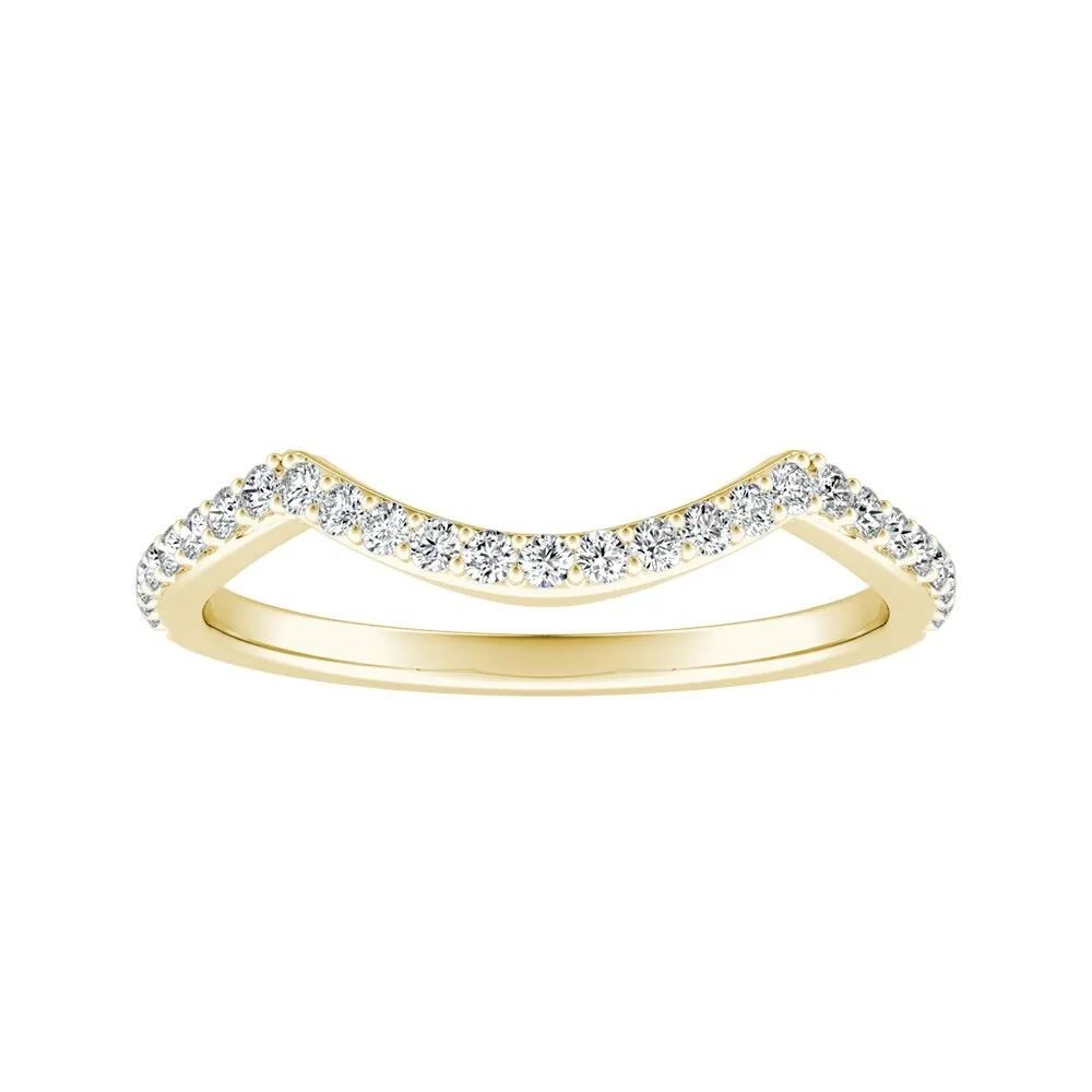 Auriya 1/6ctw Curved Diamond Wedding Band 18k Gold sold by Zulily product image thumbnail 2