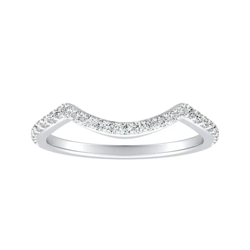 Auriya 1/6ctw Curved Diamond Wedding Band 18k Gold sold by Zulily