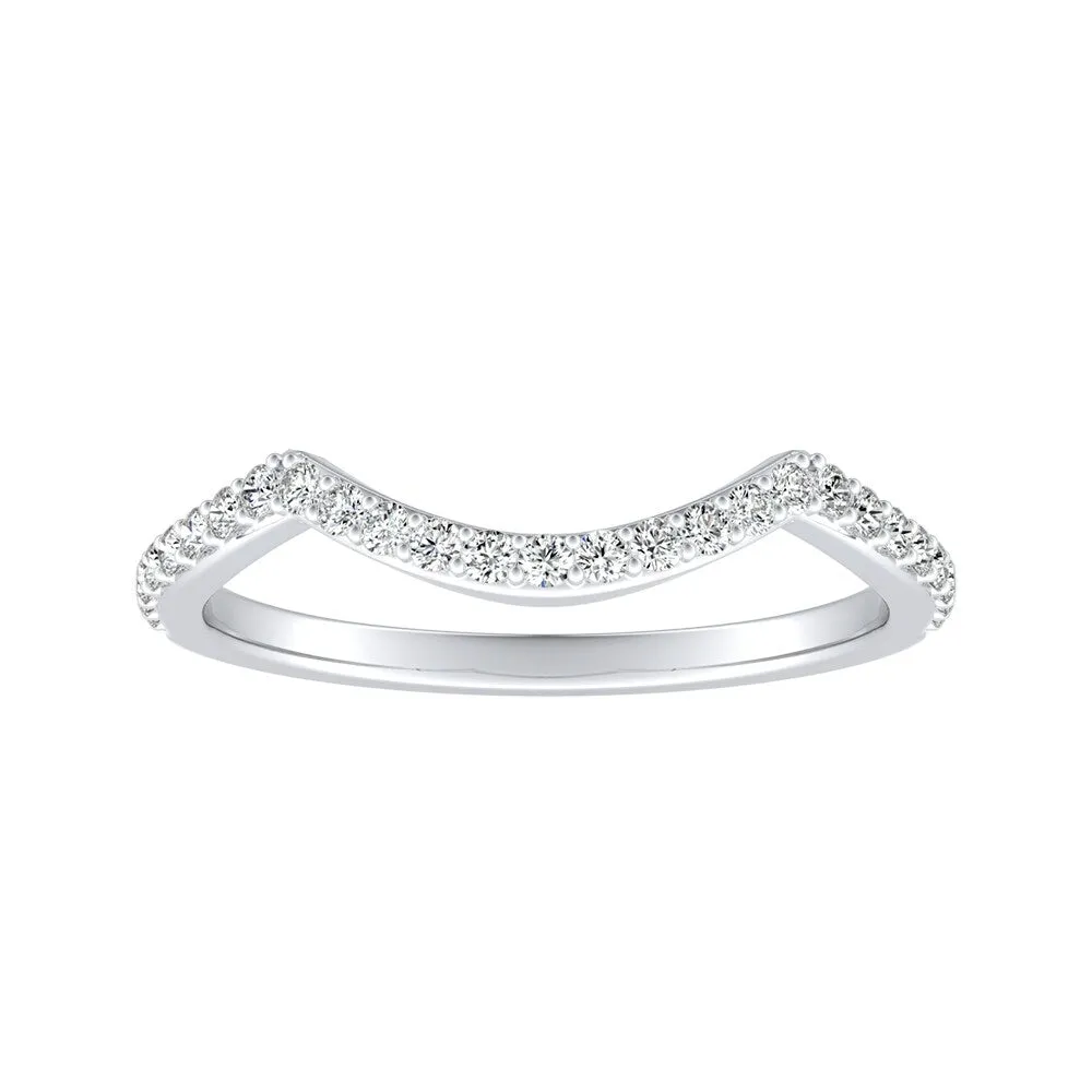 Auriya 1/6ctw Curved Diamond Wedding Band 18k Gold sold by Zulily