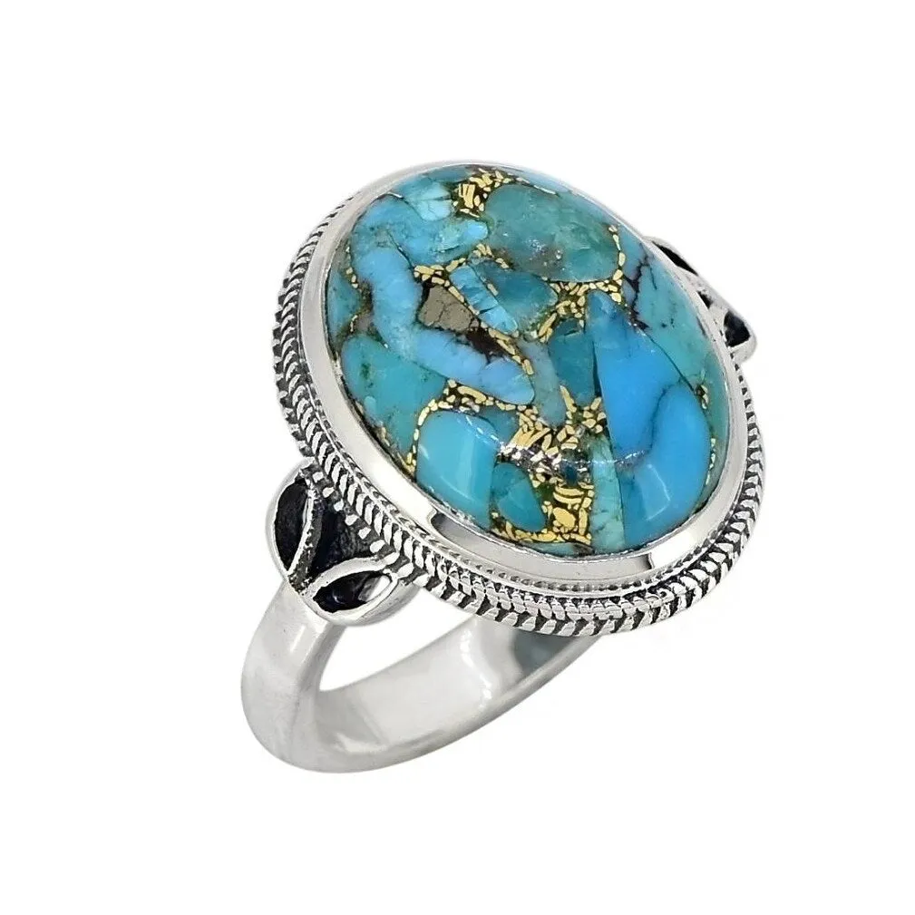 Blue Copper Turquoise Sterling Silver Artisan Ring sold by Zulily