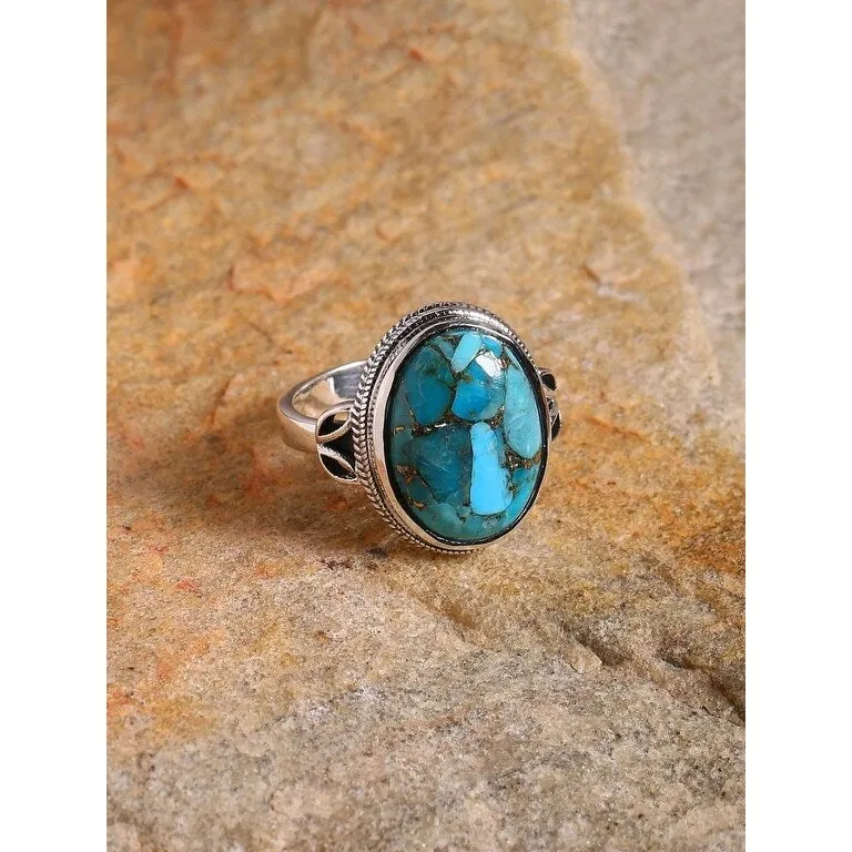 Blue Copper Turquoise Sterling Silver Artisan Ring sold by Zulily product image thumbnail 2