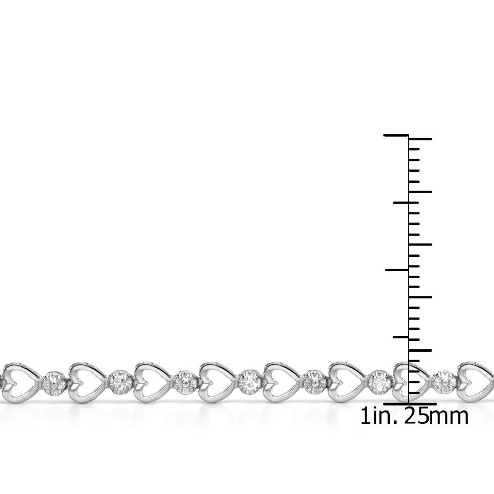 Auriya 1/4ctw Diamonds and Hearts Tennis Bracelet 14k Gold - White - 7-inch sold by Zulily product image thumbnail 3
