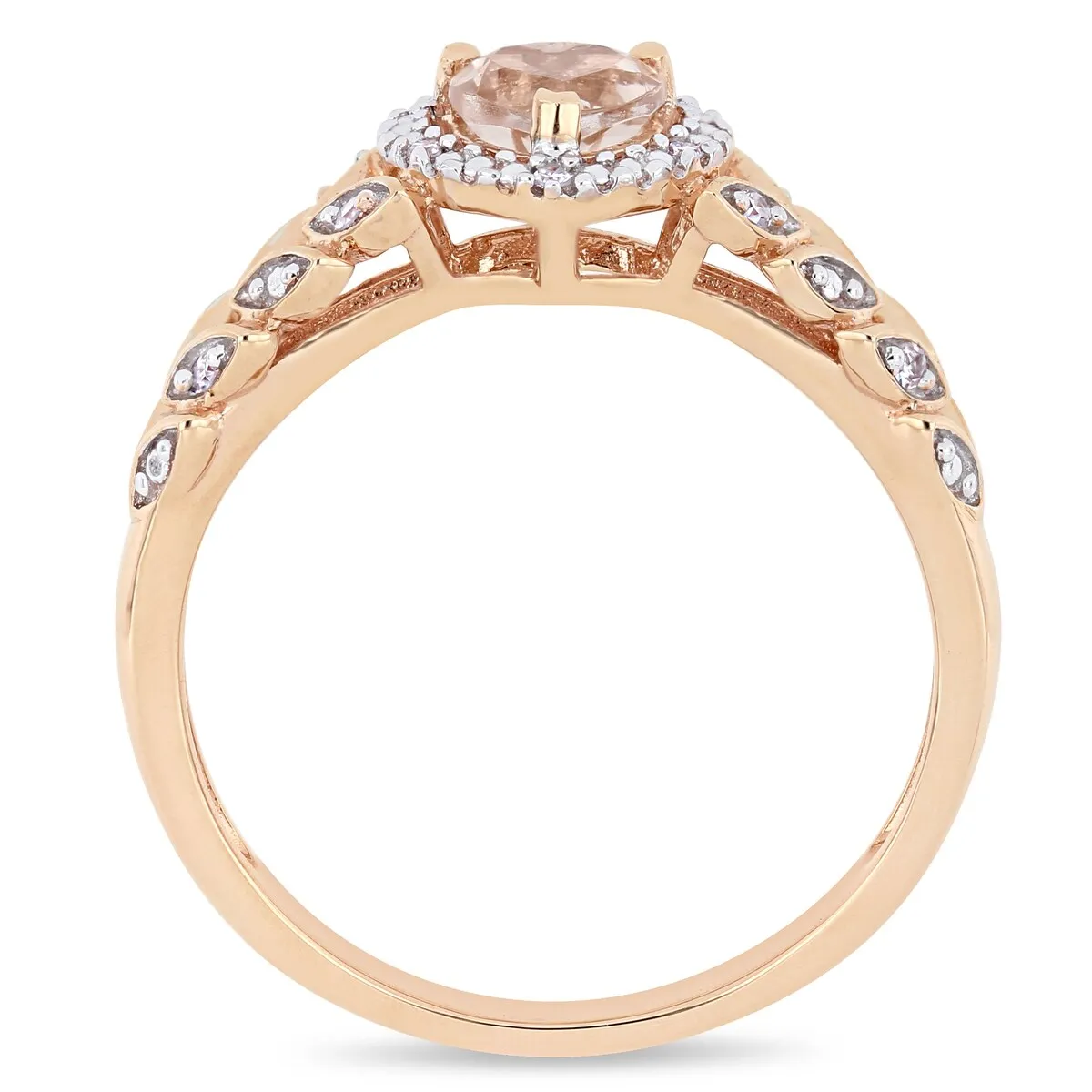 Miadora Signature Collection 10k Rose Gold Morganite and Diamond Accent Heart Halo Engagement Ring sold by Zulily product image thumbnail 3