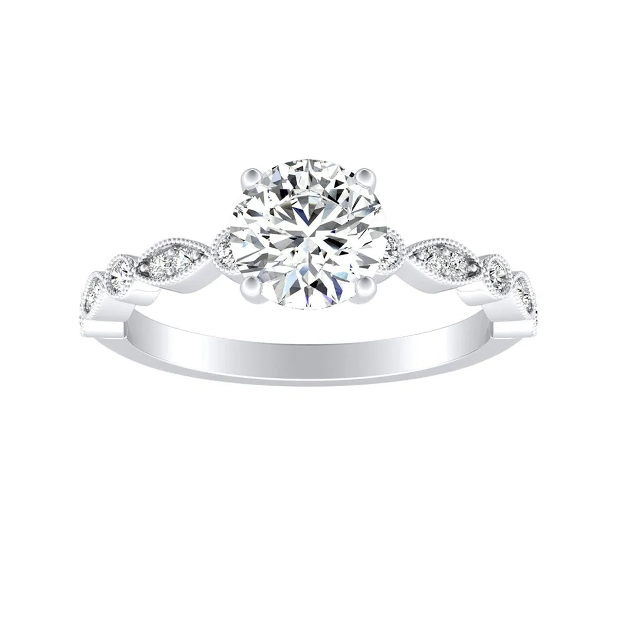 Auriya 14k Gold 1/2ct Vintage Round Moissanite Engagement Ring sold by Zulily product image thumbnail 2